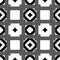 Vector Black Repeated Design On White Background Stripe Lines Created Rectangles Triangle Curved Flowers Vector Illustrations.