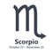 Vector black Scorpio astrology zodiac sign