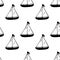 Vector black seamless pattern boat dinghy sailboat