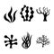 Vector black seaweed icons set