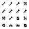 Vector black settings wrench icons set