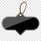 Vector Black Shining Oval Blank Tag with at transparent effect background