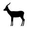 Vector black silhouette antelope gazelle