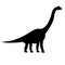 Vector black silhouette of brachiosaurus