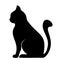 vector black silhouette of cat.