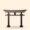 Vector Black Silhouette Shinto Torii Gate Icon