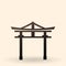 Vector Black Silhouette Shinto Torii Gate Icon