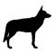 Vector Black Silhouette Standing German Shepherd Dog