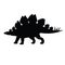 Vector black silhouette of stegosaurus silhouette