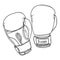 Vector Black Sketch Boxing Gloves