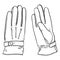 Vector Black Sketch Illustration - Classic Leather Gloves