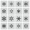 Vector black snowflake icons set