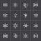 Vector black snowflake icons set