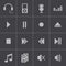 Vector black sound icons set