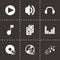 Vector black sound icons set