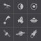 Vector black space icons set