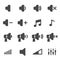 Vector black speaker icons set