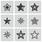 Vector black stars icons set