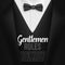 Vector Black Suit. Gentlemen Rules List Template. Realistic Vector Mens Suit