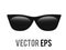 Vector black sunglasses icon, representing cool, leisurely in sunny place