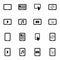 Vector black tablet icons set