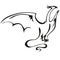 vector black tattoo art of wyvern dragon