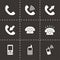 Vector black telephone icon set