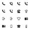 Vector black telephone icons set