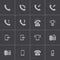 Vector black telephone icons set