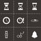 Vector black time icons set