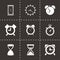 Vector black time icons set