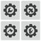 Vector black tools in gear icons set