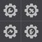 Vector black tools in gear icons set