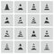 Vector black traffic cone icons