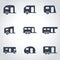 Vector black trailer icon set