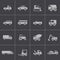 Vector black vehicle icons set