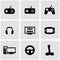 Vector black video games icon set