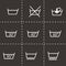 Vector black washing signs icon set