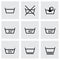 Vector black washing signs icon set