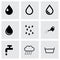 Vector black water icon set