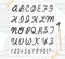 Vector black watercolor font, handwritten letters. ABC