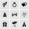 Vector black wedding icon set