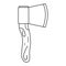 Vector black and white axe icon isolated on white background. Camping or hiking outline equipment illustration for kids. Hack tool