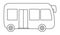 Vector black and white bus. Funny line autobus for kids. Cute vehicle clip art. Public transport icon or coloring page isolated on