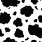 Vector Black and White Cow Print seamless pattern background