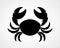 Vector black and white crab silhouette