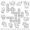 Vector black and white crossword about domestic animals