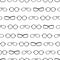 Vector black and white drawing glasses accessories seamless pattern.