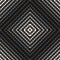 Vector black and white geometric halftone seamless pattern with square grid
