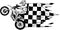 vector of black and white jumping racer riding the motocross